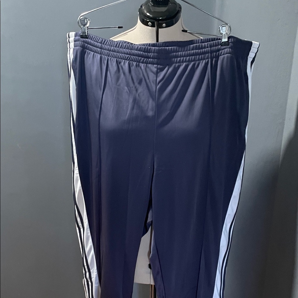 Adidas Shadow Navy Blue Track Pants with White Stripes Size-4X NWT